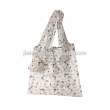 Latest design Eco 190t polyester shopping foldable Bagwith small pouch bag